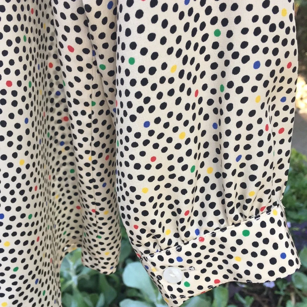 SILK “Argenti” Polka Dot Blouse - Picture 4 of 9